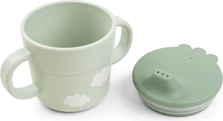 Beker met handvatten en deksel