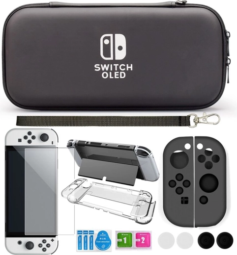 Beschermhoes en accessoireset voor Nintendo Switch OLED - 1 stuk
