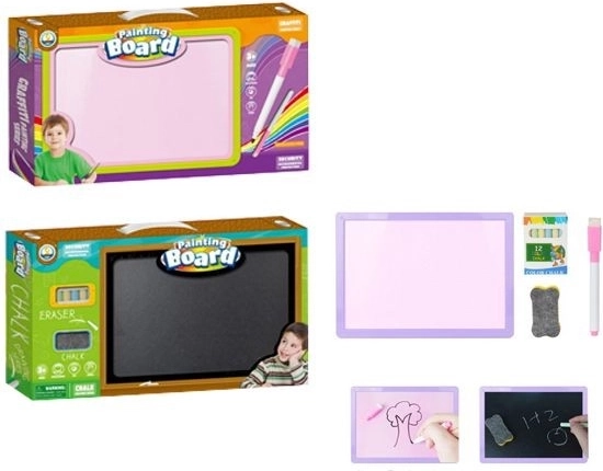 Dubbelzijdig educatief bord voor krijt en stift 2-in-1 - 1 stuk
