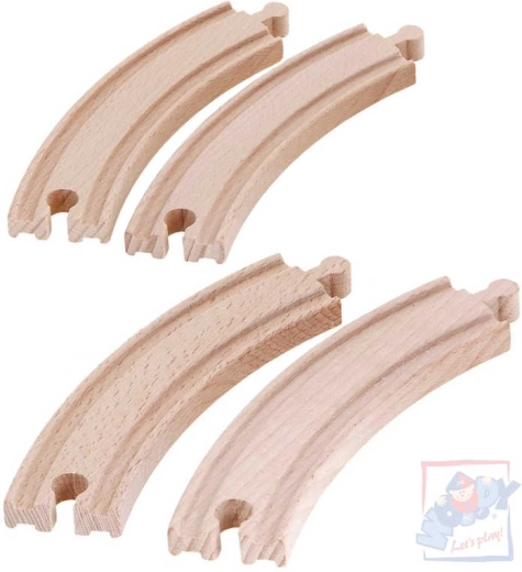 WOODY Houten lange gebogen rails - 4 stuks