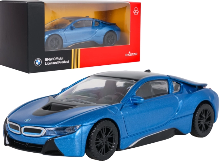 Metalen model BMW i8 RASTAR op schaal 1:43, blauw