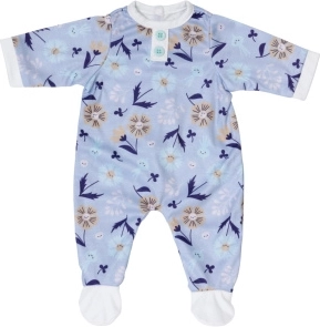 BABY born blauwe bloemenoverall voor een pop van 43 cm
