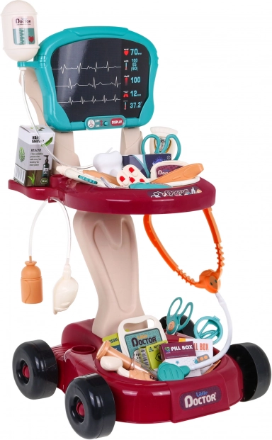 Dokterskarretje met röntgenpaneel voor kinderen 3+ met 29 accessoires