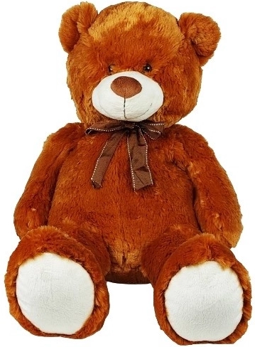 Pluchen teddybeer met strik 70 cm bruin