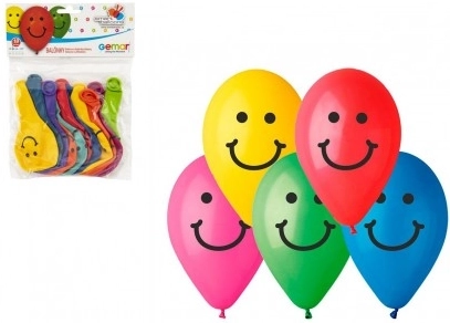 Opblaasbare ballonnen met opdruk Smile 10 cm