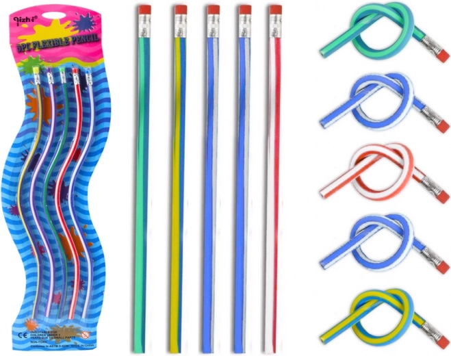 Buigbare potloden met gum zachte 5 stuks 30cm