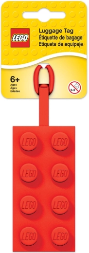 LEGO bagagelabel van vinyl, rood