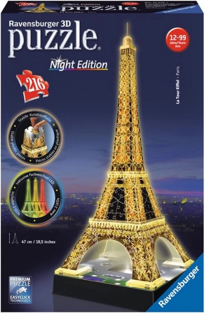 Puzzel 3D Eiffeltoren Nacht