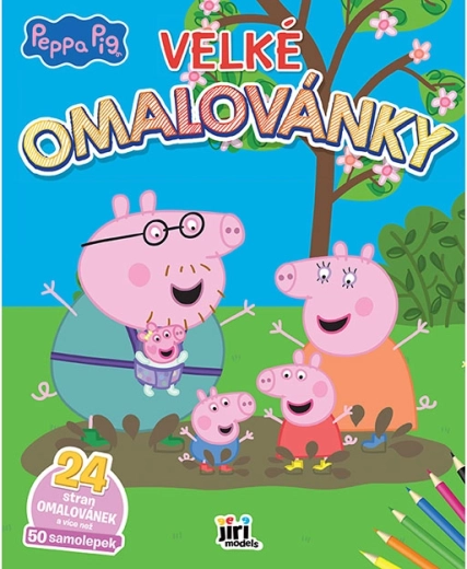 Groot kleurboek Peppa Pig met stickers