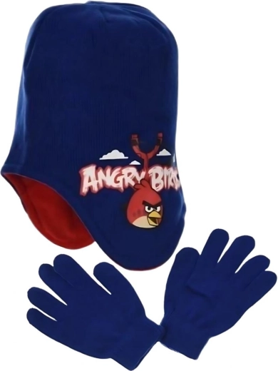 Set muts en handschoenen in de kleur blauw