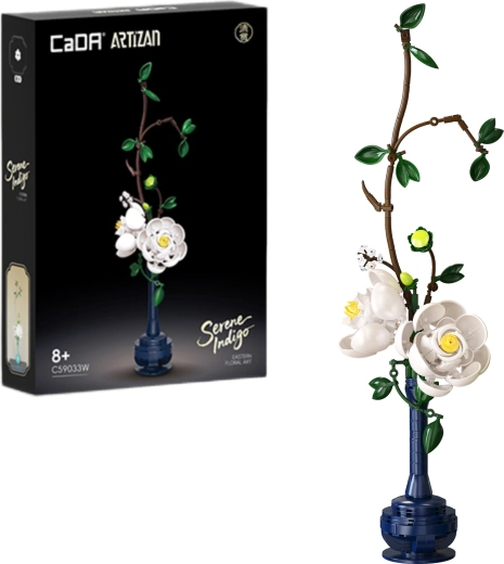 CaDA bouwset bloemen Serene Indigo (pioenen) 47,9 cm, 324 onderdelen