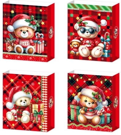 Cadeautas met feestelijk motief, formaat L