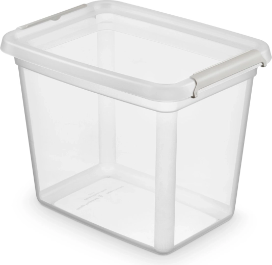 Basestore kunststof opbergbox met deksel en clips 20 l