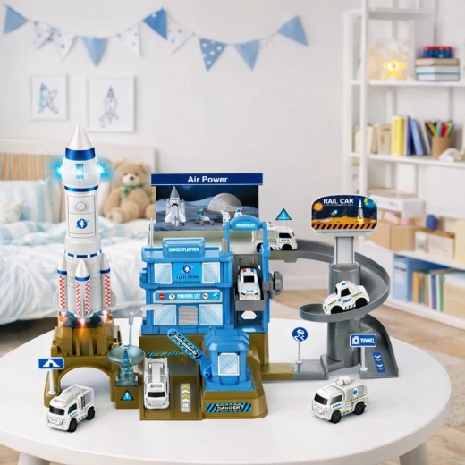 Raketlancering met licht en geluid