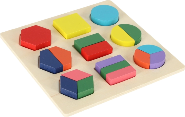 Houten educatieve puzzel van geometrische vormen