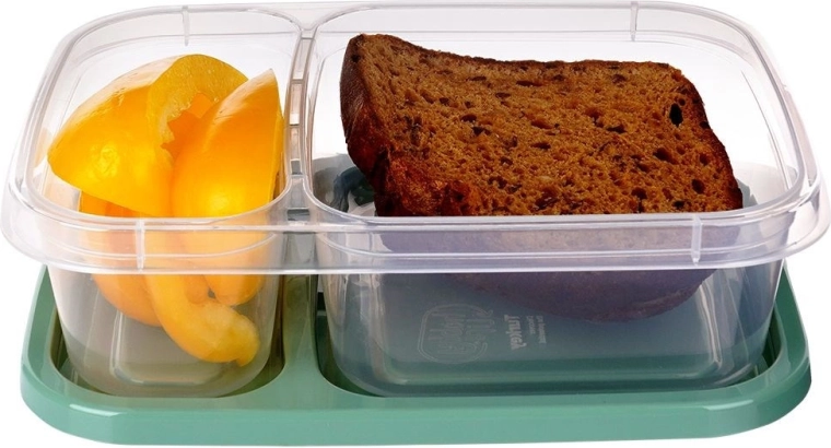 Twee gescheiden vakken voor een perfect geordende lunch