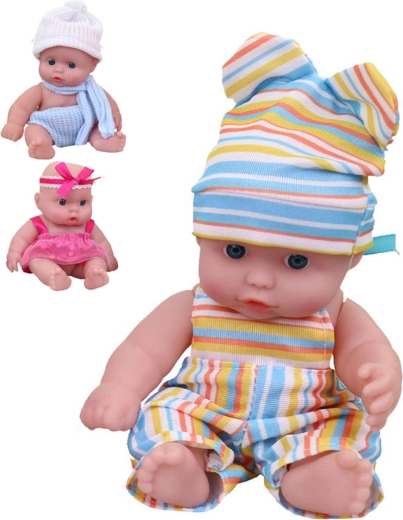 Baby-pop met jurkjes 17 cm - 1 stuk
