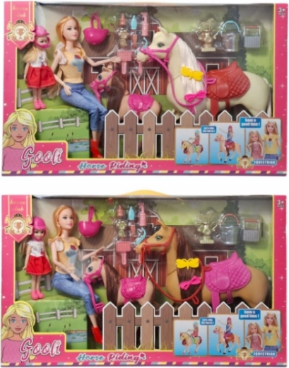 Poppen met paarden en accessoires