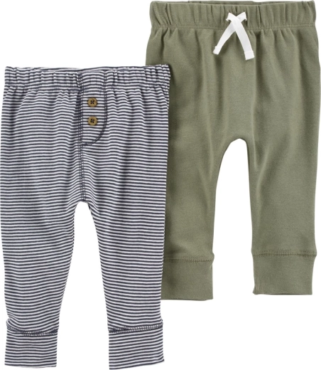 Carter’s joggingbroekjes voor jongens, groen en gestreept, 2 stuks, maat S (56)