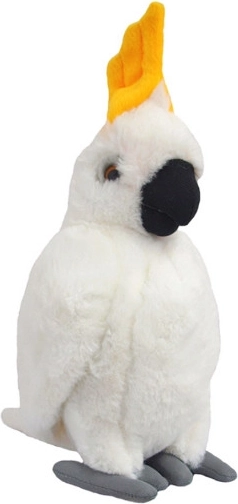 Witte pluchen kaketoe 22 cm