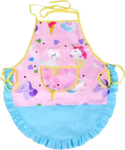 Schattig schort met eenhoorn en praktische zak