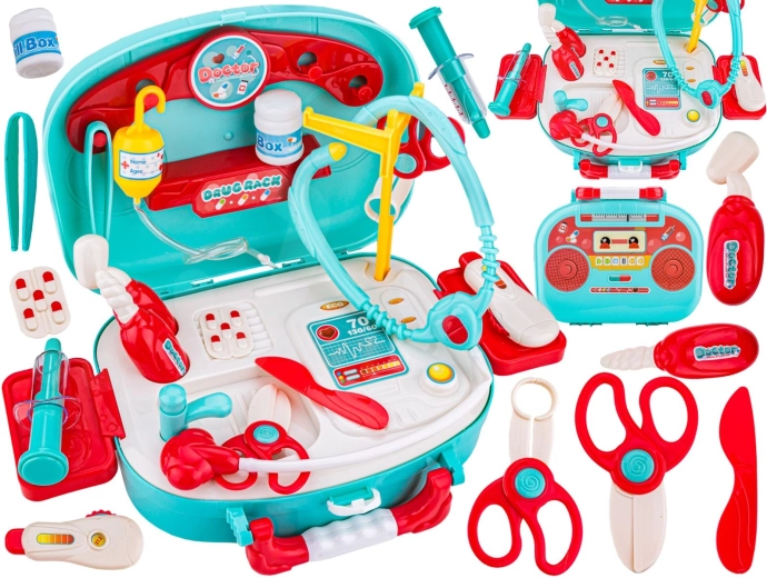 Kinderdokterskoffertje met accessoires (19 onderdelen)