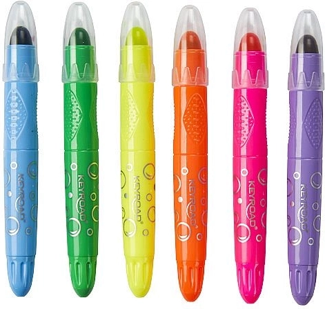 Gelpastels KEYROAD neon, set van 6 stuks