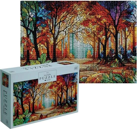 Interdruk puzzel Stained Glass: Bos 2000 stukjes