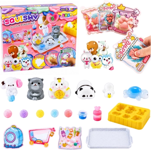 Creatieve DIY-set om squishy diertjes te maken met siliconenmassa