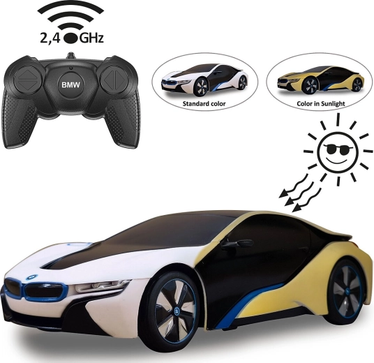 RC-auto BMW i8 1:24 met UV-fotochromatisch effect