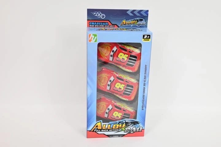 Set van drie rode autootjes
