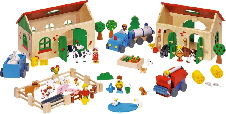 Houten boerderij My Farm – speelset 71 delen