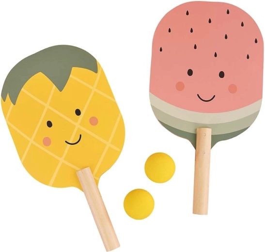 Twee vrolijke rackets: ananas en watermeloen