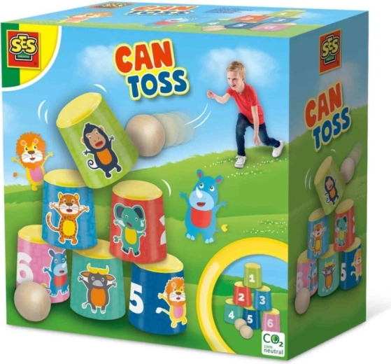 Eenvoudig puntenspel met twee houten ballen