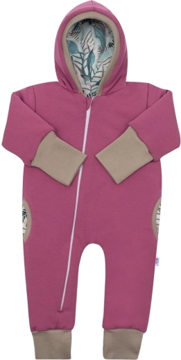 Gevoerde lente-overall met capuchon New Baby Spring roze-paars