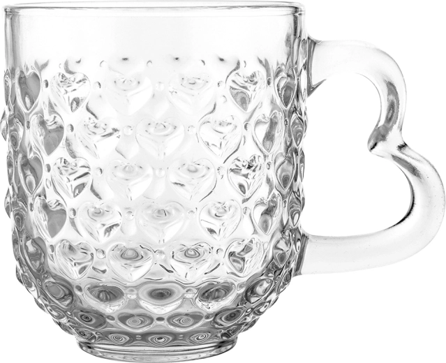 Altom Design glazen mok met hartjesdecor 310 ml