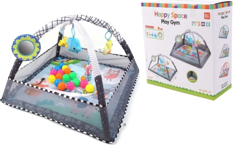 TinyMini Happy Space educatieve speelmat 2-in-1 met omheining en balletjes