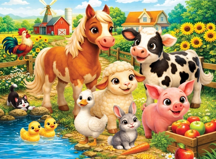 Vrolijk boerderijmotief