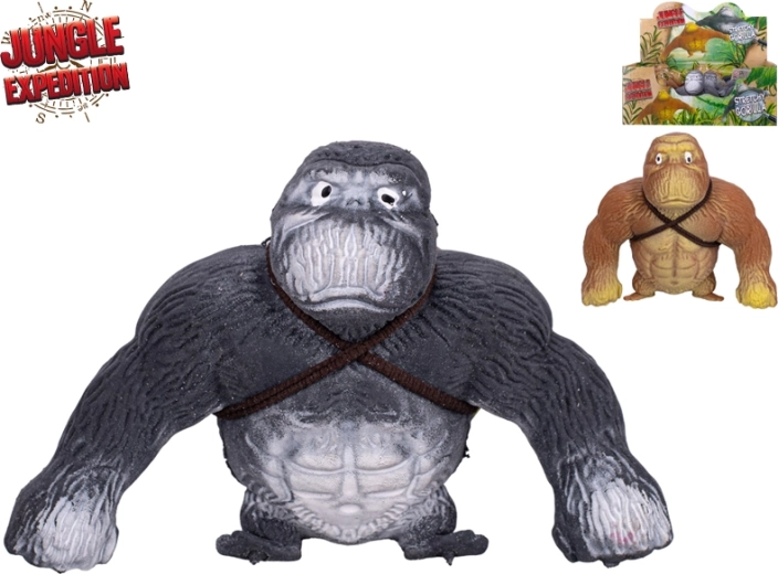 Jungle Expedition super stretch-figuurtje gorilla ca. 10 cm (mix van 2 kleuren)