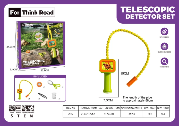 Inspectie-endoscoop voor kinderen met monitor en verlenging + accessoires