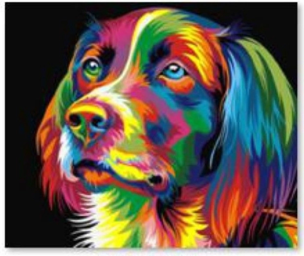 Diamantschilderen – afbeelding Hond (kleur) 30 × 30 cm