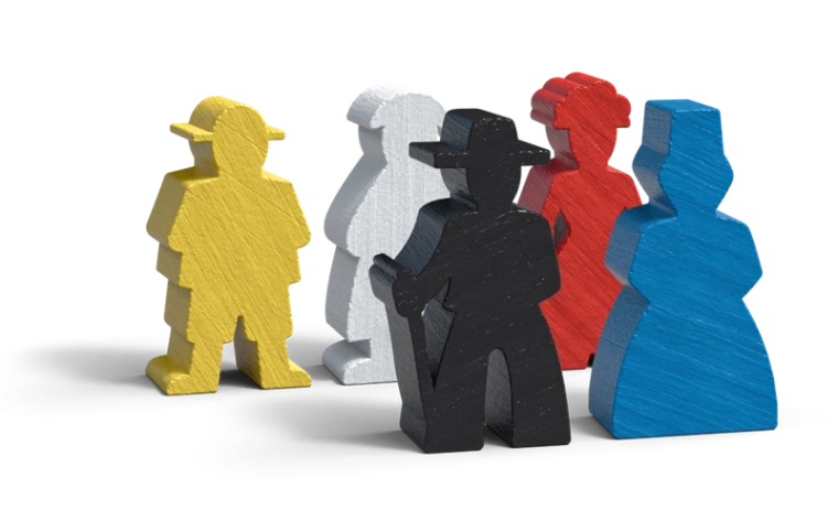 Overzichtelijke spelerspionnen en duidelijke oriëntatie in het spel