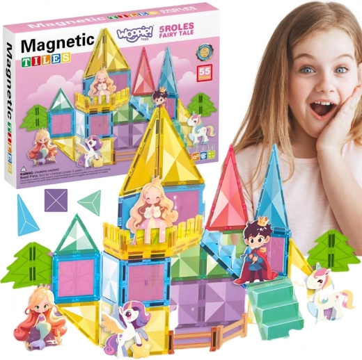 Woopie magnetische bouwset 3D – sprookjeskasteel, 55 stuks