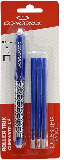 Gumveerbare roller CONCORDE Trix 0,5 mm, blauw + 3 vullingen