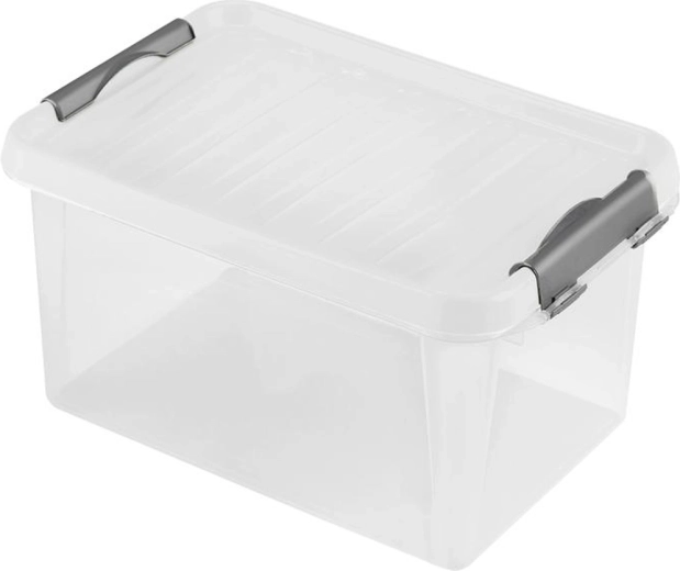 Kunststof opbergbox met deksel Heidrun 8 l