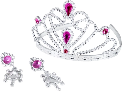 Kroontje voor prinses met roze oorbellen