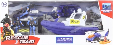 Politieset met boot en helikopter