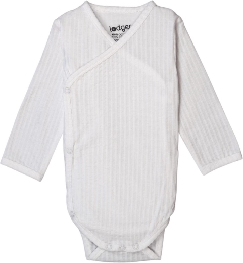 Lodger ademend overslagrompertje met lange mouw seersucker cloud dancer 68
