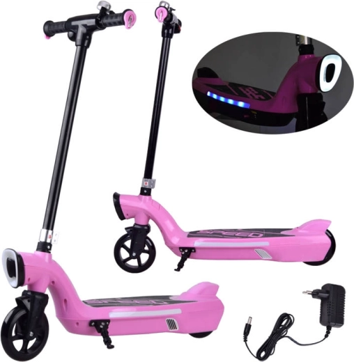 Elektrische kinderstep met LED-verlichting – Roze