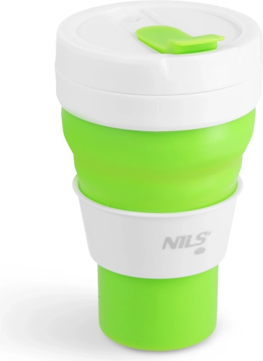 Opvouwbare siliconen beker 600 ml lichtgroen NILS Camp